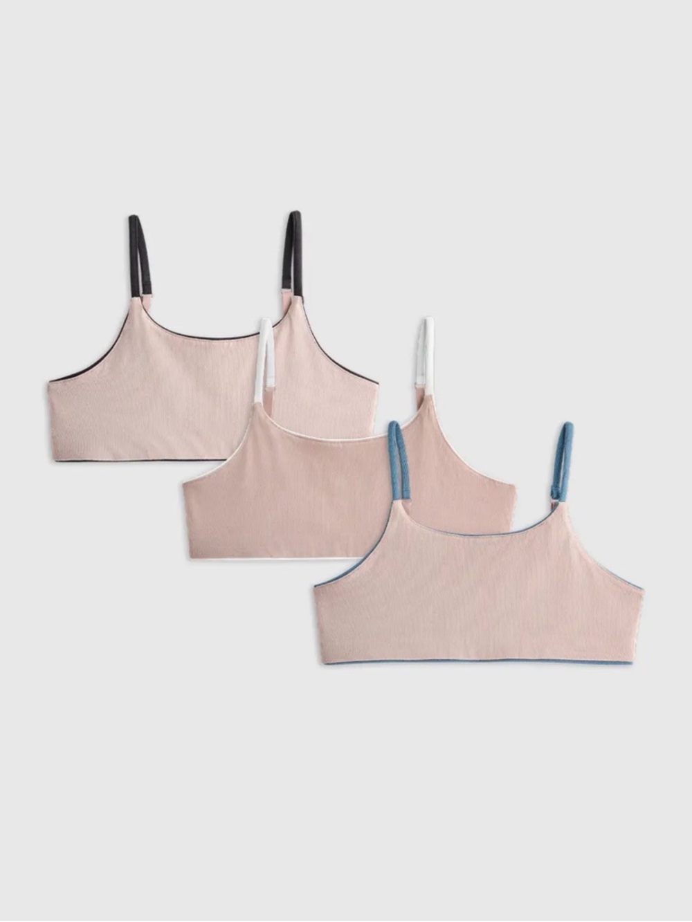 Quince Organic Cotton Scoop Reversible Bralette in Blk, Blue, White, mink Size 6 - Picture 5 of 6